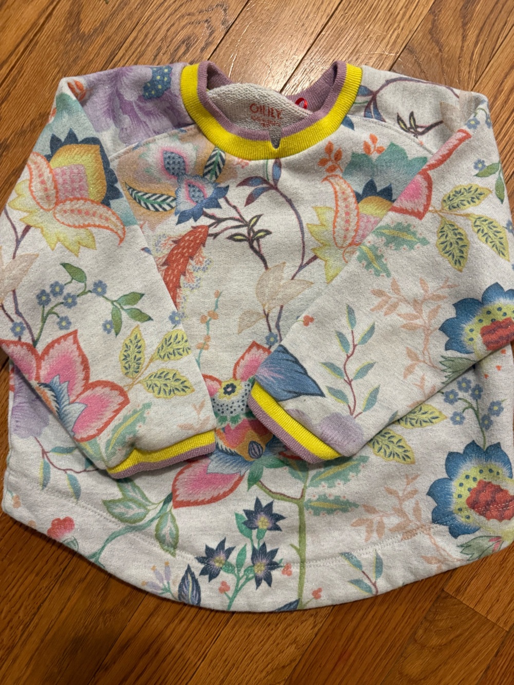 Oilily Cream Floral Print sweatshirt with Multicolor Blooms